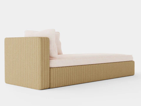 Santorini left chaise lounger 3D Model