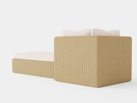 Santorini left chaise lounger 3D Model