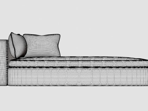 Santorini left chaise lounger 3D Model