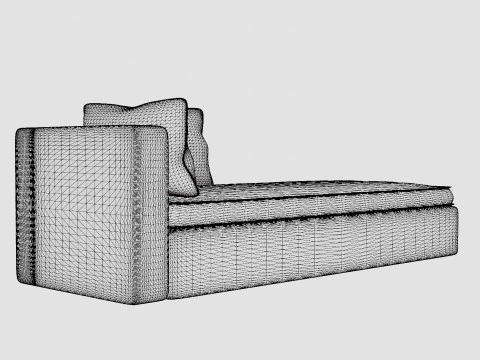 Santorini left chaise lounger 3D Model