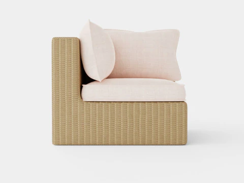 Kursi sudut modular Santorini Model 3D