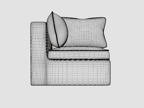 Santorini modular corner chair 3D Model