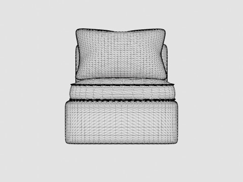 Santorini modular side chair 3D Model