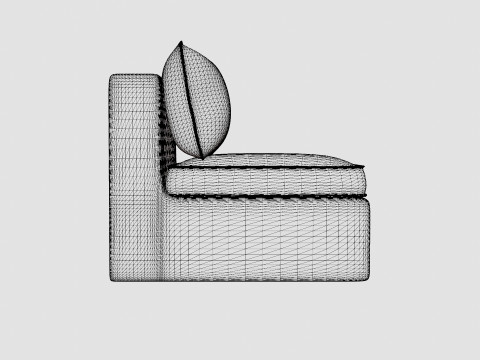 Santorini modular side chair 3D Model