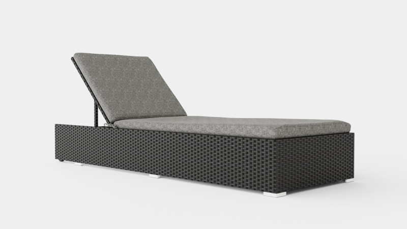 Savona Sunlounger Black and Grey 3D Model .c4d .max .obj .3ds .fbx .stl .blend 