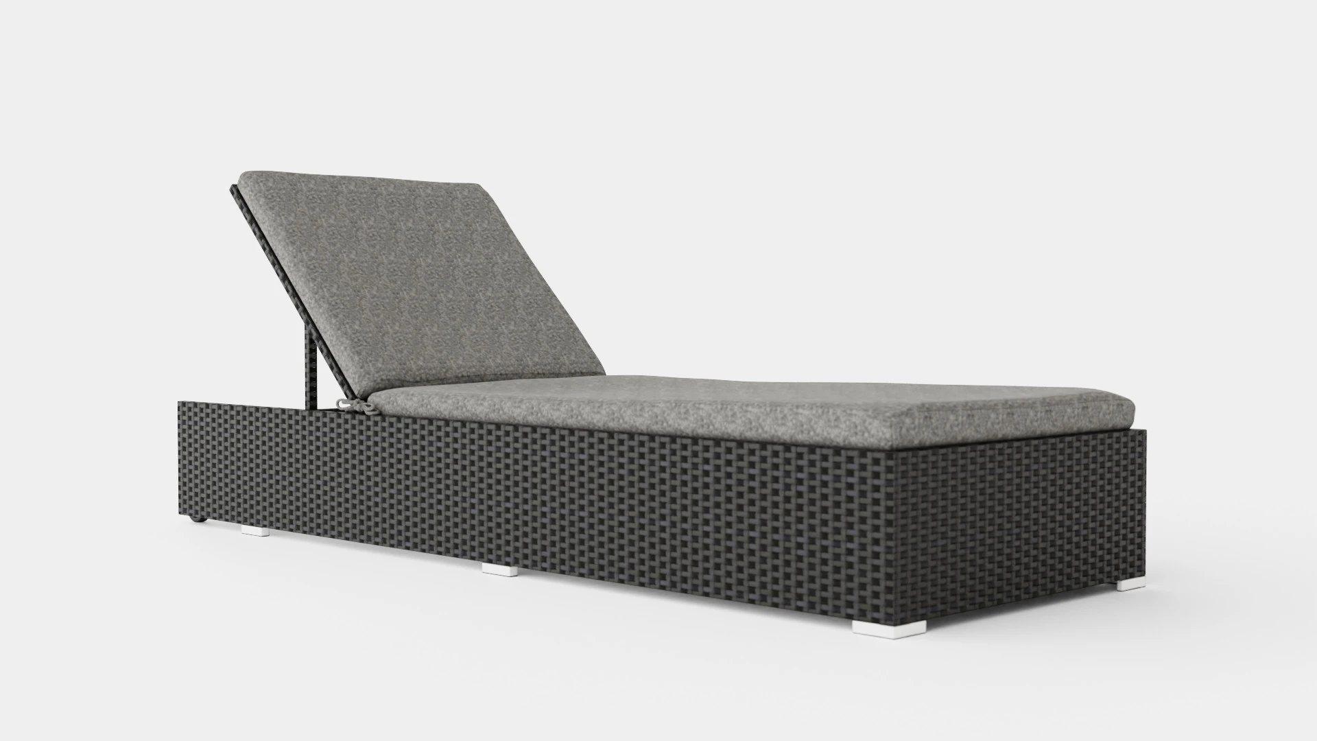 Savona Sunlounger Black and Grey 3D Model .c4d .max .obj .3ds .fbx .stl .blend
