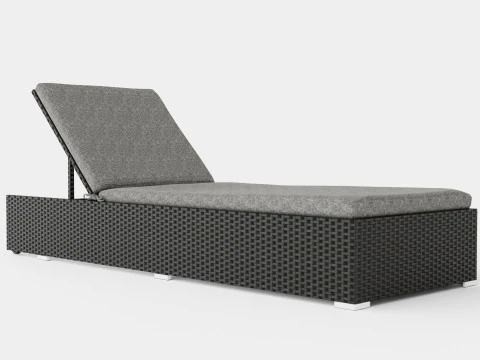 Savona Şezlong Siyah ve Gri 3D Model