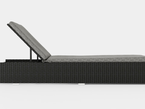 Savona Sunlounger Black and Grey 3D Model