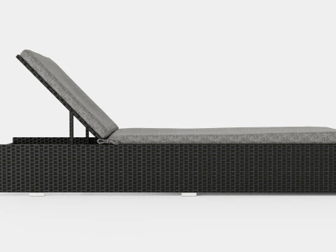 Savona Sunlounger Black and Grey 3D Model