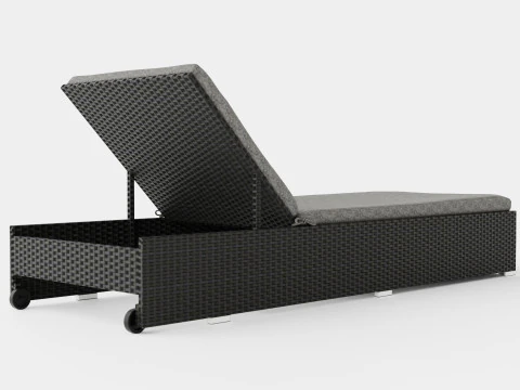 Savona Sunlounger Black and Grey 3D Model