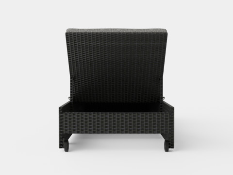 Savona Sunlounger Black and Grey 3D Model