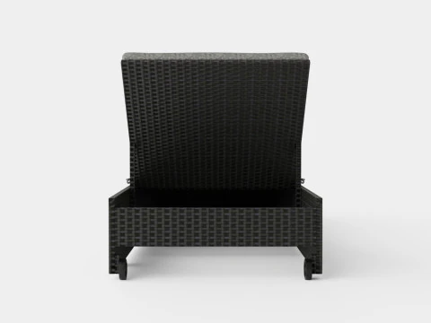 Savona Sunlounger Black and Grey 3D Model