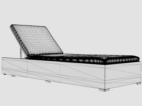 Savona Sunlounger Black and Grey 3D Model