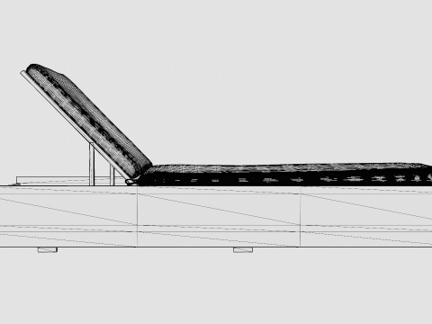 Savona Sunlounger Black and Grey 3D Model
