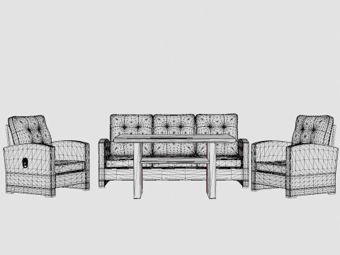 St Petersburg Lounge Set 3D 모델
