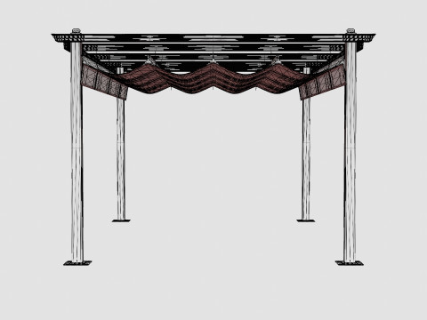 Toscana Pergola 3D Model