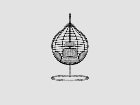 Valencia Hanging Chair Set 3D Model