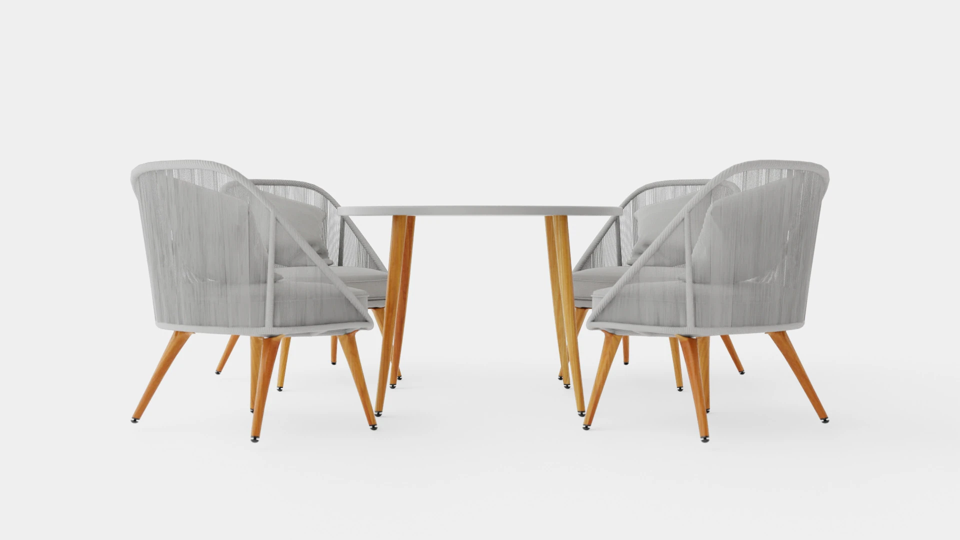Ystad Dining Set 3D Model .c4d .max .obj .3ds .fbx .stl .blend 