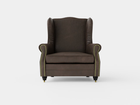 Admiral Armchair Vintage Fabric 3D Model