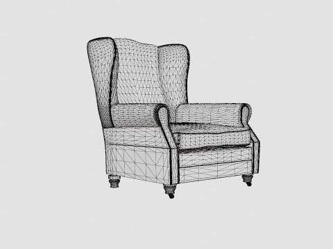 Admiral Armchair Vintage Fabric 3D 모델