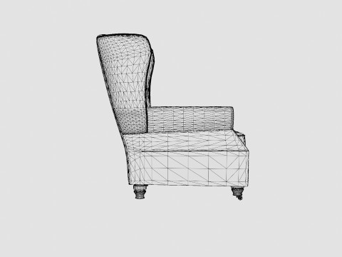 Admiral Armchair Vintage Fabric 3D 모델