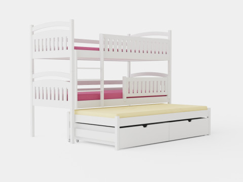 Alea Bunk Bed With Extra Bed And Storage 3 Pers Modelo 3D