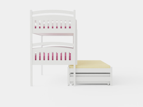 Alea Bunk Bed With Extra Bed And Storage 3 Pers 3D Модель