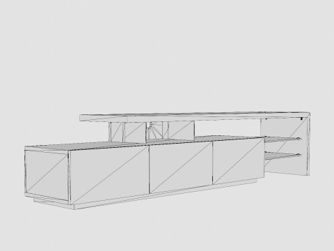 Alimo s TV Bench 3D 模型