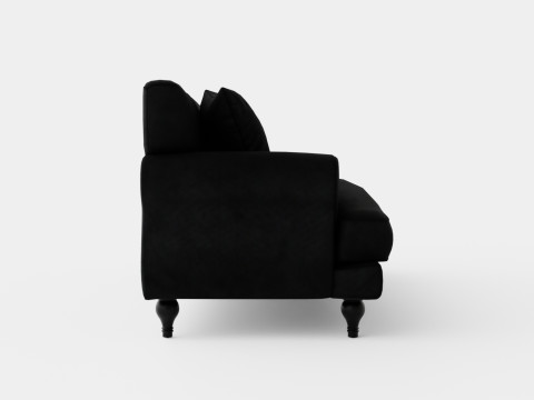 Amanda Velvet Sofa 3 Seater Black 3D Модель