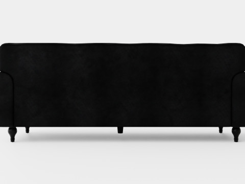 Amanda Velvet Sofa 3 Seater Black 3D Модель
