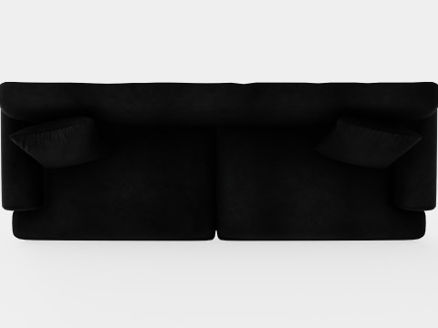 Amanda Velvet Sofa 3 Seater Black 3D Модель