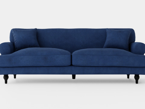 Amanda Velvet Sofa 3 Seater Midnight Blue Modèle 3D