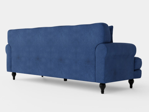 Amanda Velvet Sofa 3 Seater Midnight Blue Modèle 3D