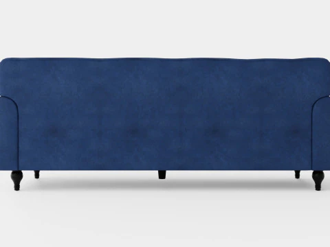 Amanda Velvet Sofa 3 Seater Midnight Blue 3D Model