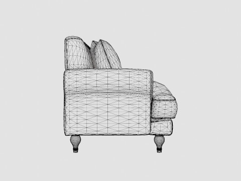 Amanda Velvet Sofa 3 Seater Midnight Blue Modèle 3D
