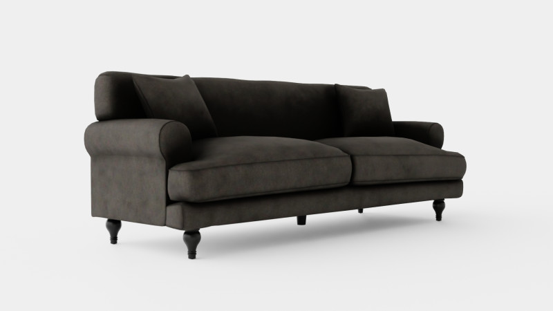 Amanda Velvet Sofa 3 Seater Warm Gray Modèle 3D .c4d .max .obj .3ds .fbx .stl .blend 