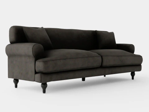 アマンダ ベルベット ソファ 3人掛け ウォームグレー 3Dモデル