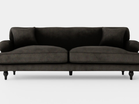 Amanda Velvet Sofa 3 Seater Warm Gray Modèle 3D