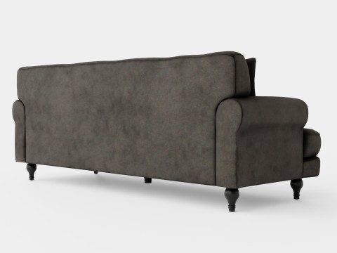 Amanda Velvet Sofa 3 Seater Warm Gray Modèle 3D