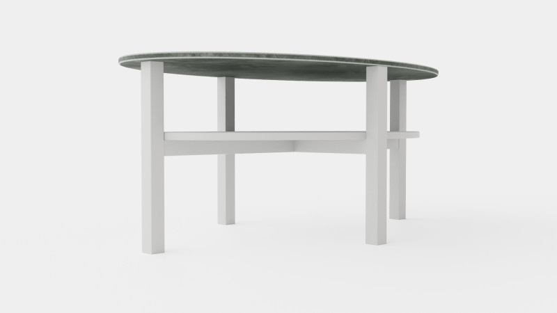 Ameli Coffee Table Oval Gray White 3D Модель .c4d .max .obj .3ds .fbx .stl .blend
