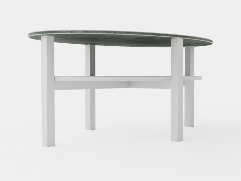Ameli Coffee Table Oval Gray White 3D Model