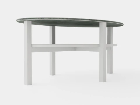 Ameli 커피 테이블 타원형 그레이 화이트 3D 모델