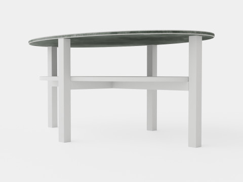 Ameli Coffee Table Oval Gray White 3D Модель