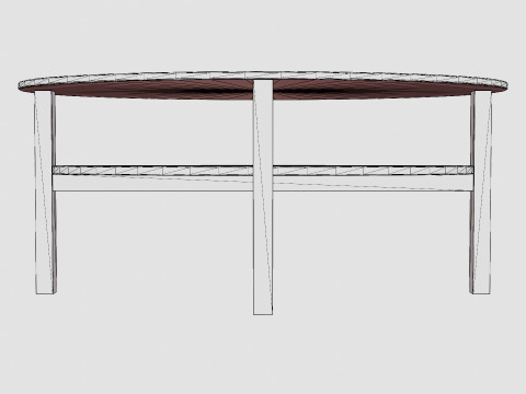 Ameli Coffee Table Oval Gray White 3D Модель