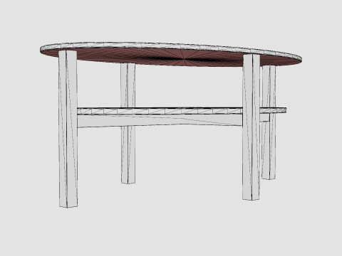 Ameli Coffee Table Oval Gray White 3D Модель