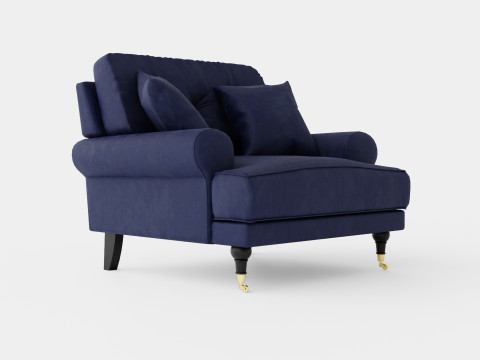 Andrew Armchair Velvet Modèle 3D