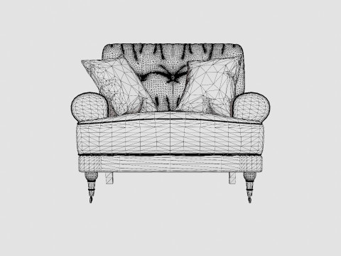 Andrew Armchair Velvet Modèle 3D