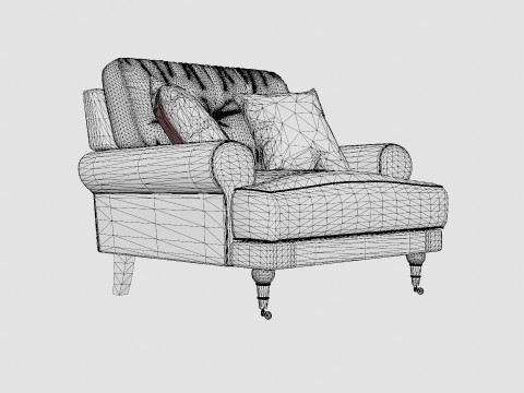 Andrew Armchair Velvet Modèle 3D