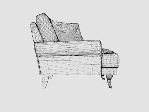Andrew Armchair Velvet Modèle 3D