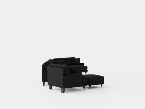 Andrew Sofa Group 2 Seater 3 Seater Armchair Footstool Velvet 3D Model